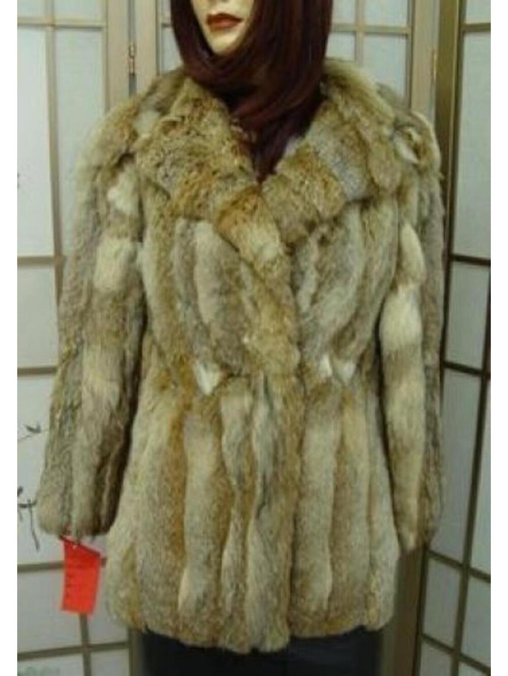 SCRAP ITEM: RABBIT FUR COAT JACKET WOMAN WOMEN SIZE N/A